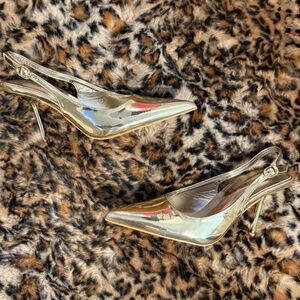 PrettyLittleThing, US 5, Gold Heels (SOLD OUT ONLINE)